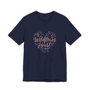Wildflower Heart T-Shirt | Floral Heart Script Tee