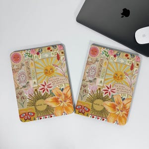 Sött iPad-skal med solmotiv och pennhållare för iPad 10:e Pro 11 tum, 12,9 tum, 13 tum, iPad Mini 6, iPad Air 4/5/6, iPad A16-skal