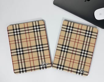 iPad-hoes met geruit patroon met potloodhouder - iPad Air Pro Mini