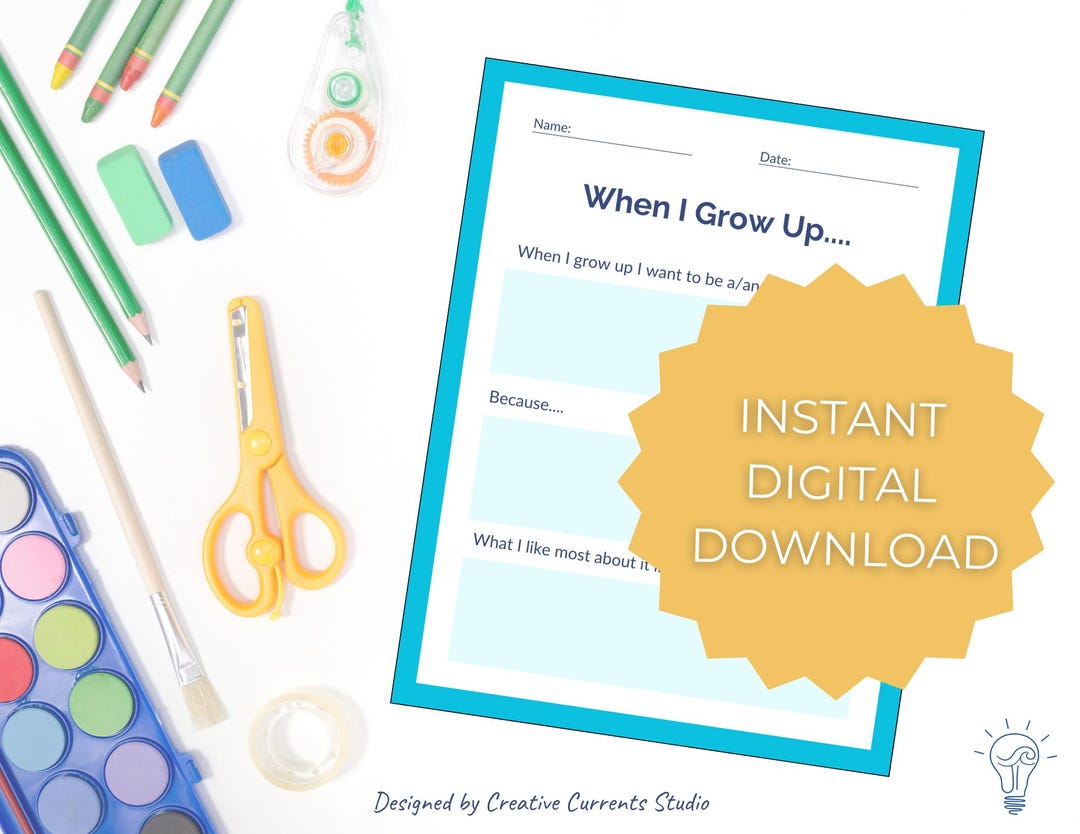 When I Grow up Activity Sheet, Classroom Printable, Homeschool Template ...