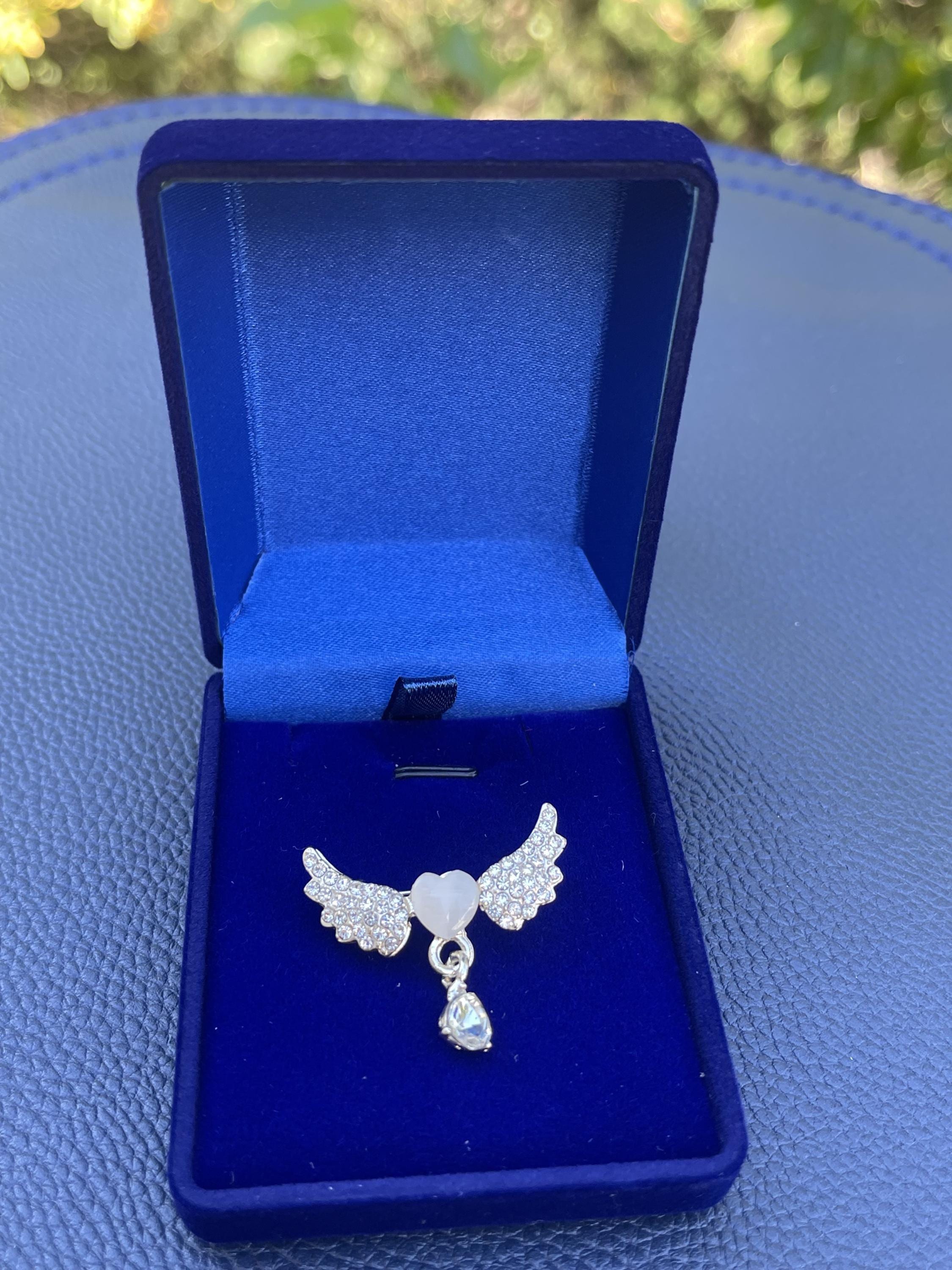 Broche Ailes D'ange Argentée - Mignonne, Vintage, Métal, Occasion (décrit En Italien)