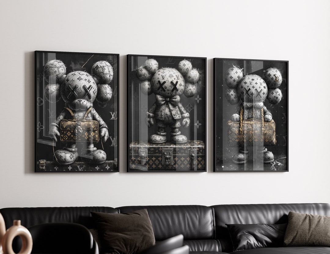 KAWS Hypebeast Figure Poster Set of 3, Kaws Figure Prints, Hypebeast ...