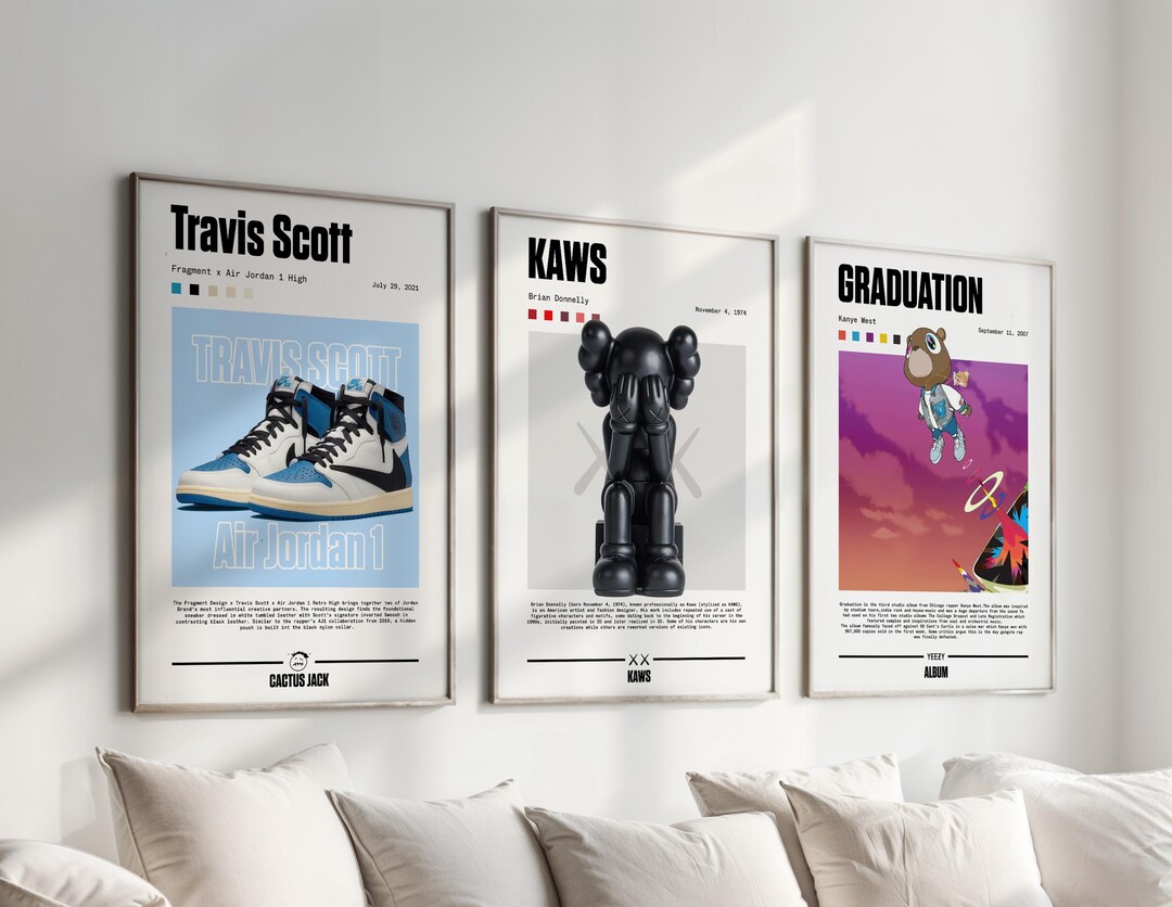 HYPEBEAST Sneaker Wall Art KAWS Poster Album Cover Prints Hip Hop Wall ...