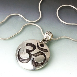 Silver Om Pendant Necklace | Woman Owned | Oregon Jeweler | Handmade | Eco-Friendly Jewelry