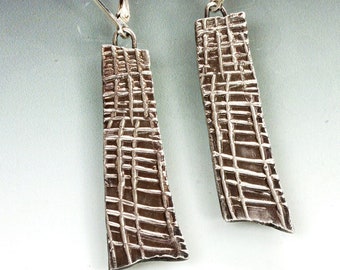 Carved Silver Earrings | Woman Owned | Oregon Jeweler | Handmade | Recycled & Repurposed Silver | Eco-Friendly Jewelry