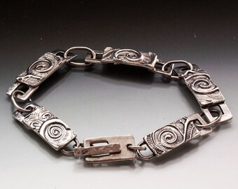 Silver Rectangle Spiral Bracelet | Woman Owned | Oregon Jeweler | Handmade | Eco-Friendly Jewelry | One of a Kind