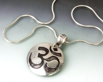 Silver Om Pendant Necklace | Woman Owned | Oregon Jeweler | Handmade | Eco-Friendly Jewelry