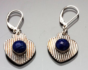 Silver and Faceted Lapis Earrings | Lapis Cabochon | Woman Owned | Oregon Jeweler | Handmade | Eco-Friendly Jewelry