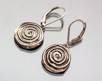 Fine Silver Spiral Earrings | Woman Owned | Oregon Jeweler | Handmade | Recycled & Repurposed Silver | Eco-Friendly Jewelry