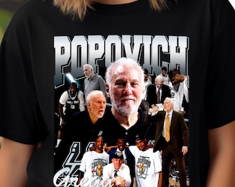 Retro 90s Gregg Popovich Basketball T-Shirt Design (Digital Download)