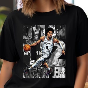 Design de camiseta PNG de jogador de basquete: Camiseta com estampa gráfica de Dylan Harper em estilo quadrinhos, sublimação, DTF (download digital)