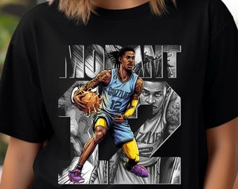 Basketball Player PNG T-Shirt Design: Ja Morant Comics Graphic Shirt Sublimation (Digital Download)