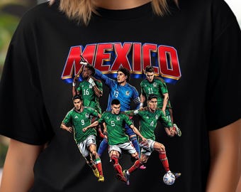 Football Player PNG T-Shirt Design: Mexico Comic Image Graphic Tee Sublimation (Instant Download)