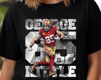 Football Player PNG Shirt Design: Comic George Kittle T-shirt Sublimation, DTF Transfer (Digital Download)