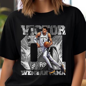 Design de camiseta PNG do jogador de basquete Victor Wembanyama: Camiseta com estampa gráfica de quadrinhos, sublimação, DTF (download digital)