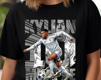 Mbappe Soccer Player PNG: Comic Football T-Shirt Sublimation Graphic (Digital Download)