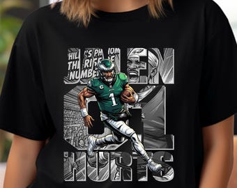 Football Player PNG T-Shirt Design: Hurts Comic Image Shirt Sublimation, DTF Transfer (Digital Download)