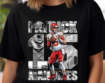 Football Player PNG Shirt Desing: Mahomes Comic T-Shirt Sublimation, DTF transfer (Digital Download)