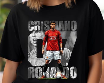 Ronaldo T-Shirt Design: Soccer Comic Graphic Tee Sublimation Print (PNG Digital Download)