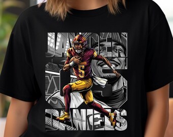 Football Player PNG Shirt Design: Jayden Daniels Comic T-Shirt Sublimation, DTF Transfer (Instant Download)
