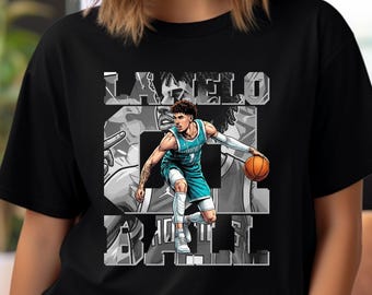Basketball Player PNG T-Shirt Design: LaMelo Ball Comic Graphic Shirt Subliamation, DTF (Digital Download)