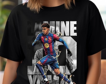 Soccer Player PNG Shirt Design: Lamine Yamal Comic T-Shirt Sublimation, DTF Transfer (Digital Download)