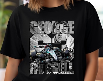 Racing Driver T-Shirt Design: Russell Comic Graphic Shirt Sublimation, DTF (PNG Digital Download)