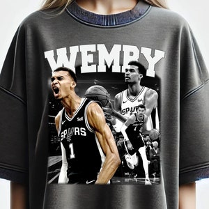 Design de camiseta vintage Victor Wembanyama: Camiseta gráfica de basquete por sublimação (download digital PNG)