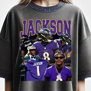 Retro 90s Lamar Jackson Bootleg Tees Design Png Digital Download, Football Graphic Tees, Football DTF Transfer Print, Football Bootleg Shirt