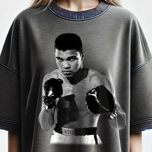 Muhammad Ali Boxing T-Shirt Design: Black and White Graphic Tee Sublimation PNG (Digital Download)
