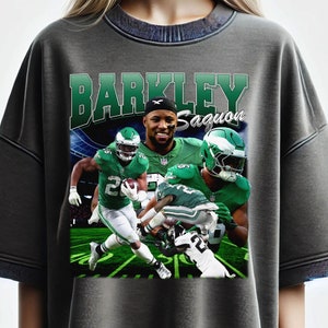 Retro Saquon Barkley T-Shirt Desig: Eagles Football DTF Transfer Print (PNG Digital Download)