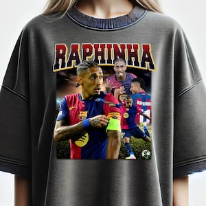 Retro Raphinha T-Shirt Design: 90s Bootleg Football Shirt Png (Digital Download)