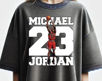 Basketball Player PNG T-Shirt Design: Jordan Comic Image Graphic Shirt Sublimation (Digital Download)