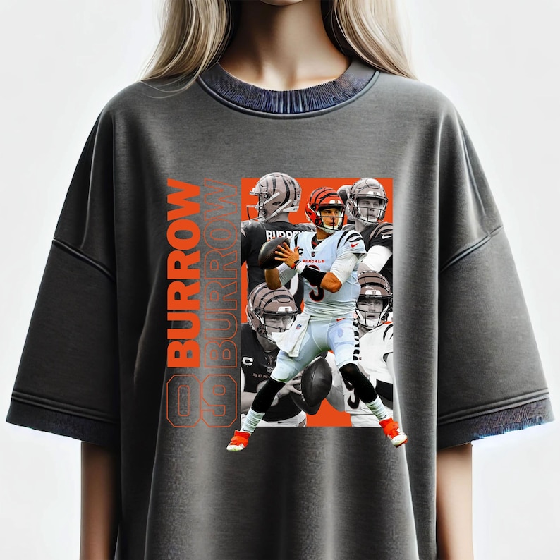 Streetwear Joe Burrow PNG for Tshirt Sublimation. Football Shirt Design, Football Graphic Tees, Football DTF Transfer, PNG Digital Download.