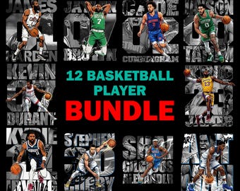 12 Basketball Player PNG Bundle: Basketball Comic T-shirt Sublimation, DTF Transfer (Instant Download)
