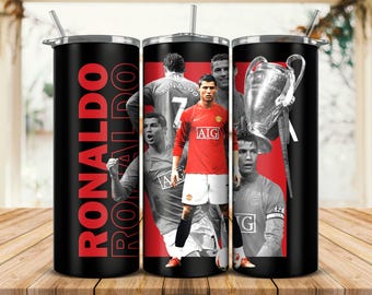 Ronaldo Soccer Tumbler Wrap Design: 20oz Skinny Tumbler Sublimation (PNG Digital Download)