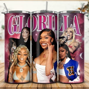 Glorilla Rapper Tumbler Wrap Design: 20 oz Skinny Sublimation Print (PNG Digital Download)
