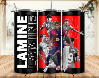 Lamine Yamal Soccer Tumbler Wrap: 20 oz Sublimation Design (PNG Digital Download)