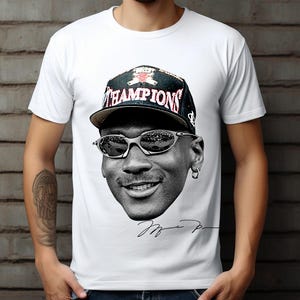 Monochrome Jordan Big Head Png Digital Download, Basketball Legend DTF Transfer Print, Basketball Bootleg Shirt, Motivational Sports Art.