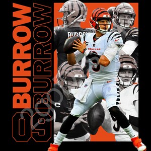 Streetwear Joe Burrow PNG for Tshirt Sublimation. Football Shirt Design, Football Graphic Tees, Football DTF Transfer, PNG Digital Download.