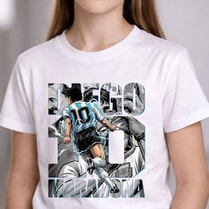 Soccer Player PNG Shirt Design: Diego Maradona Comic T-Shirt Sublimation, DTF Transfer (Instant Download) image 4