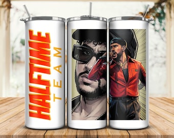Halftime Team PNG Tumbler Wrap Design Instant Download : 20oz Skinny Tumbler Sublimation Print