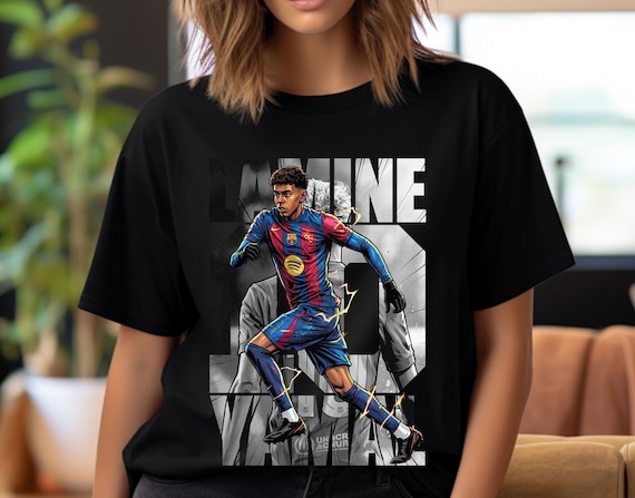 Soccer Player PNG Shirt Design: Lamine Yamal Comic T-Shirt Sublimation, DTF Transfer (Digital Download)