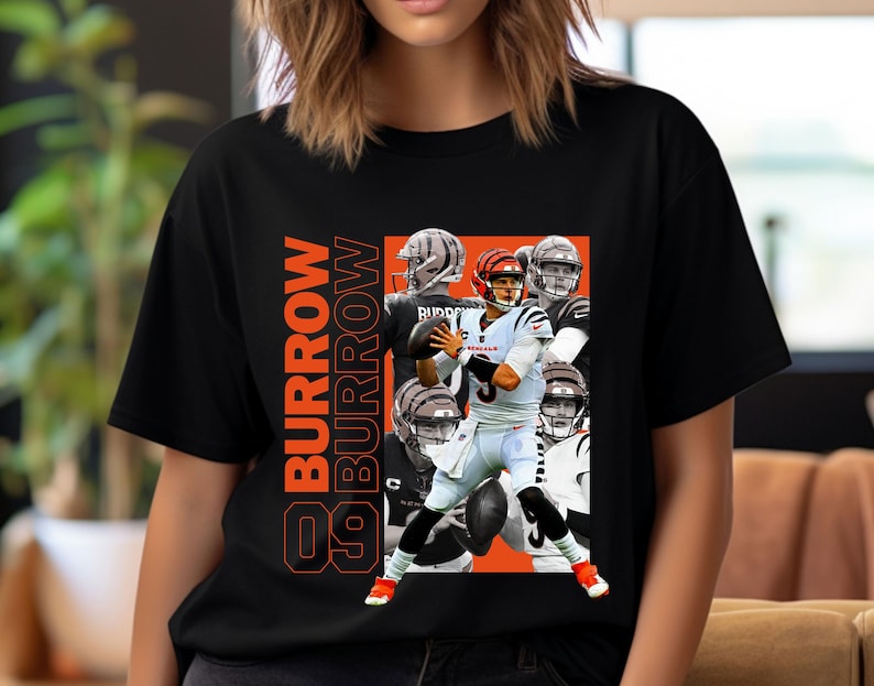 Streetwear Joe Burrow PNG for Tshirt Sublimation. Football Shirt Design, Football Graphic Tees, Football DTF Transfer, PNG Digital Download.