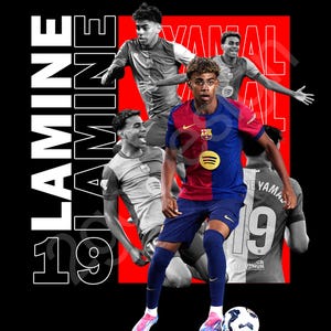 Lamine Yamal Tshirt Design Png Digital Download, Soccer Graphic Tee Png, Football DTF Sublimation Print, Football Streetwear Tshirt Design.