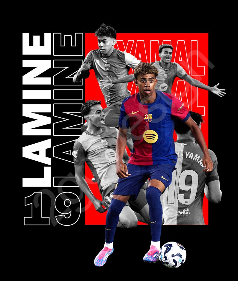 Lamine Yamal Tshirt Design Png Digital Download, Soccer Graphic Tee Png, Football DTF Sublimation Print, Football Streetwear Tshirt Design.