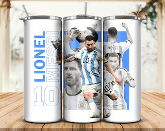Messi Soccer Tumbler Wrap Design: 20 oz Sublimation (PNG Digital Download)