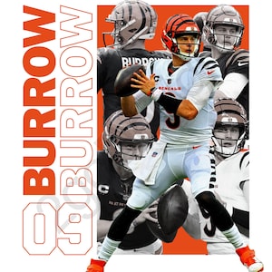 Streetwear Joe Burrow PNG for Tshirt Sublimation. Football Shirt Design, Football Graphic Tees, Football DTF Transfer, PNG Digital Download.