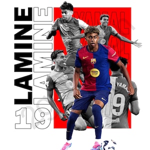 Lamine Yamal Tshirt Design Png Digital Download, Soccer Graphic Tee Png, Football DTF Sublimation Print, Football Streetwear Tshirt Design.