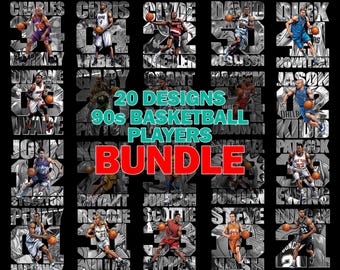 90s Basketball Player Comic Image Design Bundle, 20 Designs PNG Digital Download